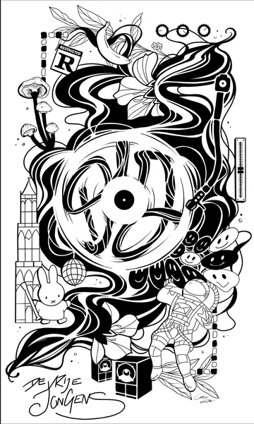 Illustration: Utrecht, vinyl, Miffy, speakers